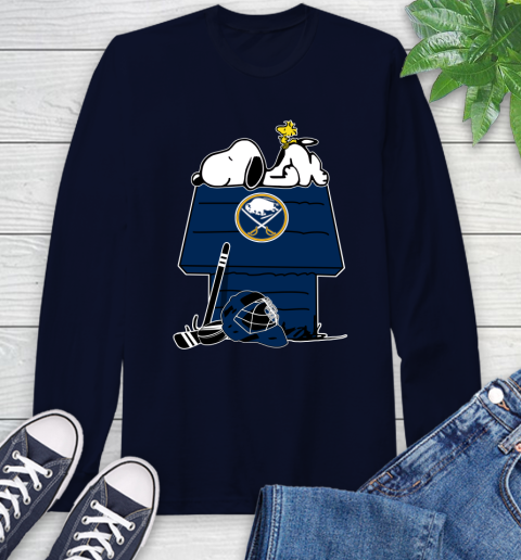 Buffalo Sabres NHL Hockey Snoopy Woodstock The Peanuts Movie Long Sleeve T-Shirt 4
