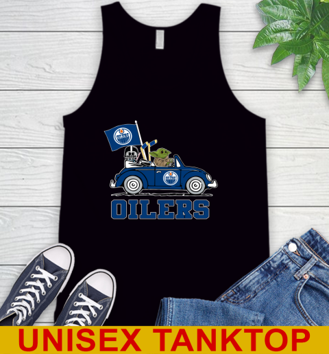 NHL Hockey Edmonton Oilers Darth Vader Baby Yoda Driving Star Wars Shirt Tank Top 2