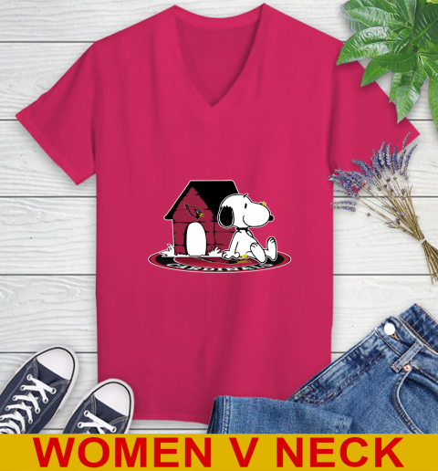 NFL Football Arizona Cardinals Snoopy The Peanuts Movie Shirt Women's V-Neck T-Shirt 10