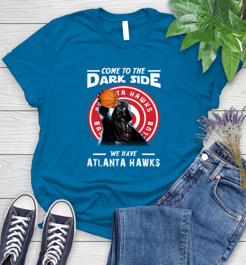 NBA Come To The Dark Side We Have Atlanta Hawks Star Wars Darth Vader Basketball Women's T-Shirt 10
