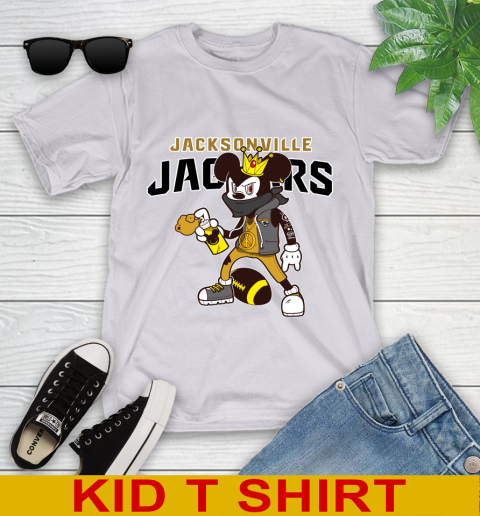 Jacksonville Jaguars NFL Football Mickey Peace Sign Sports Youth T-Shirt 5