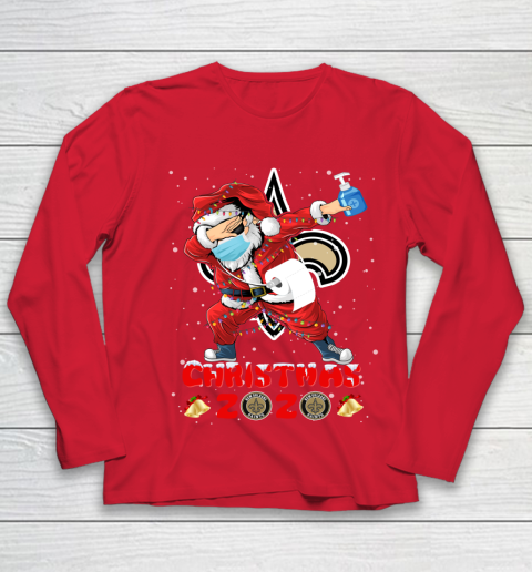 New Orleans Saints Funny Santa Claus Dabbing Christmas 2020 NFL Youth Long Sleeve 8