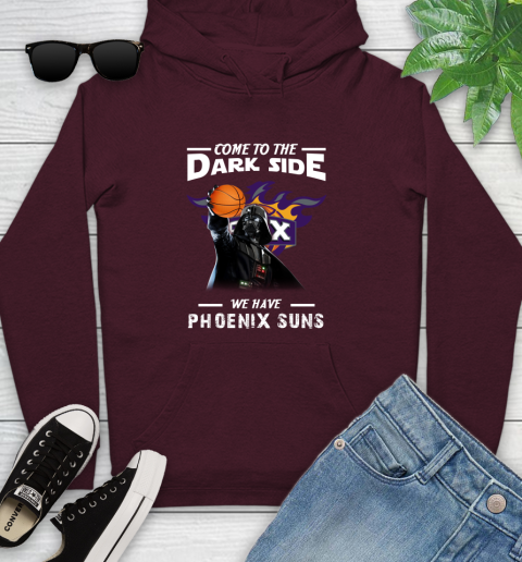 NBA Come To The Dark Side We Have Phoenix Suns Star Wars Darth Vader Basketball Youth Hoodie 7