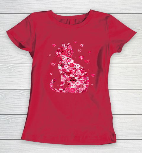 Funny Girls Cat Valentines Day Happy Meowentine's Day Women's T-Shirt 7
