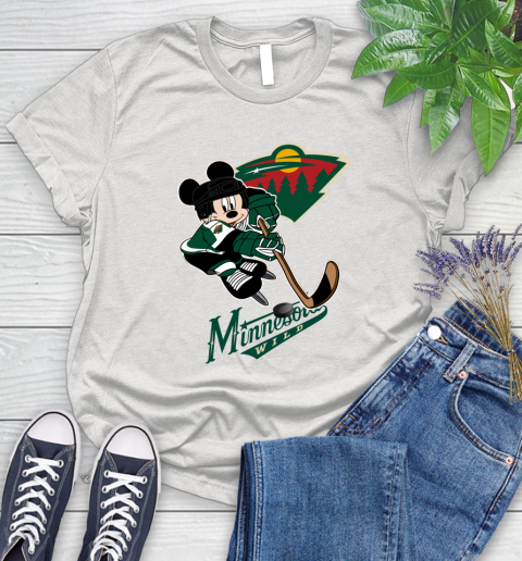 NHL Minnesota Wild Mickey Mouse Disney Hockey T Shirt Women's T-Shirt