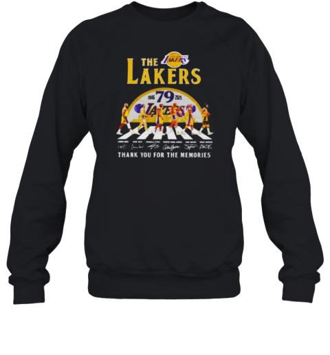 Los Angeles Lakers Abbey Road 79th Anniversary 1946 2025 Thank You For The Memories Signature Sweatshirt