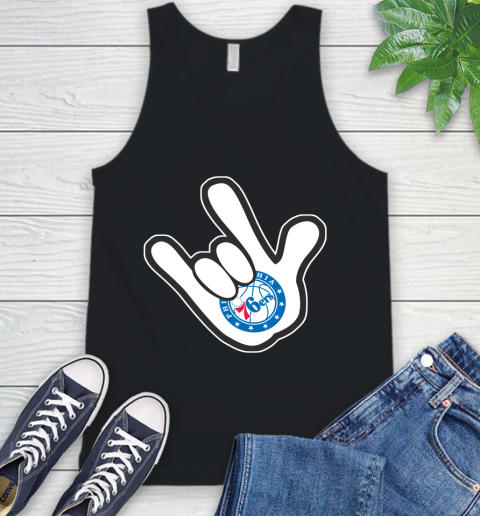 Philadelphia 76ers NBA Basketball Mickey Rock Hand Disney Tank Top 3 Philadelphia 76ers NBA Basketball Mickey Rock Hand Disney Tank Top - Image 3