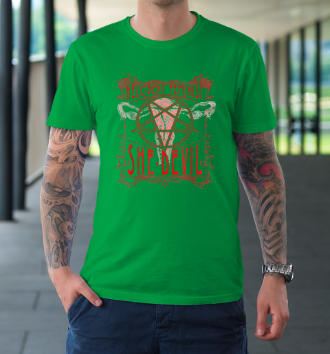 Hell Bent Feminist She Devil Uterus T-Shirt 13