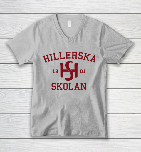 Hillerska Grey  Young Royals Hillerska School V-Neck T-Shirt 2