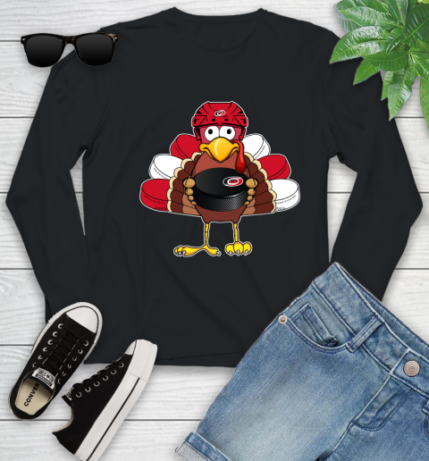 Carolina Hurricanes Turkey Thanksgiving Day Youth Long Sleeve 2