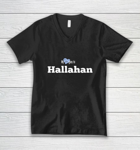 My Heart Goes to Hallahan V-Neck T-Shirt