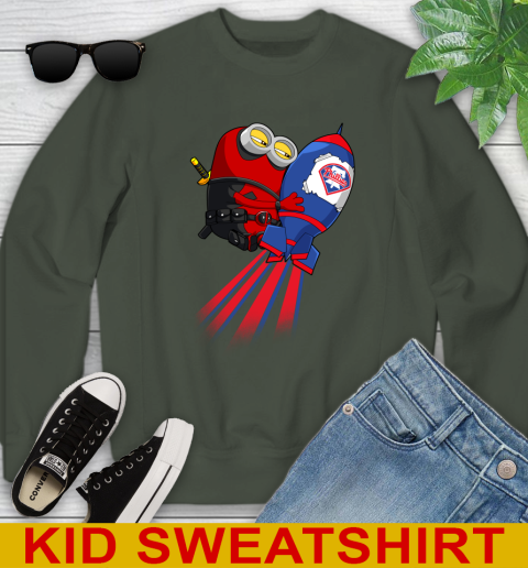MLB Baseball Philadelphia Phillies Deadpool Minion Marvel Shirt Youth Sweatshirt 8