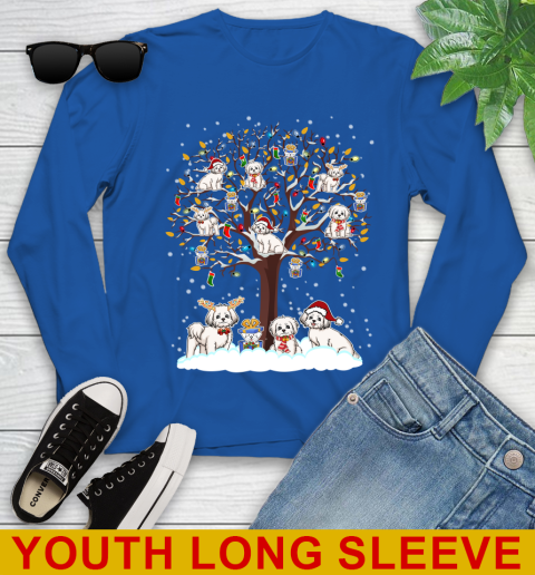 Maltese dog pet lover light christmas tree shirt 126