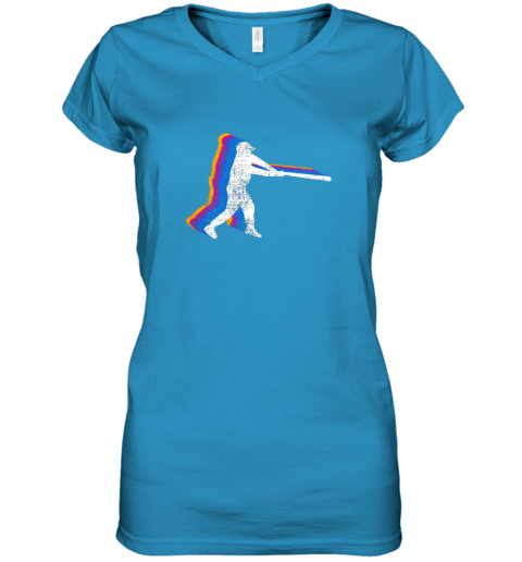 uoyo baseball shirt player gift vintage women v neck t shirt 39 front sapphire