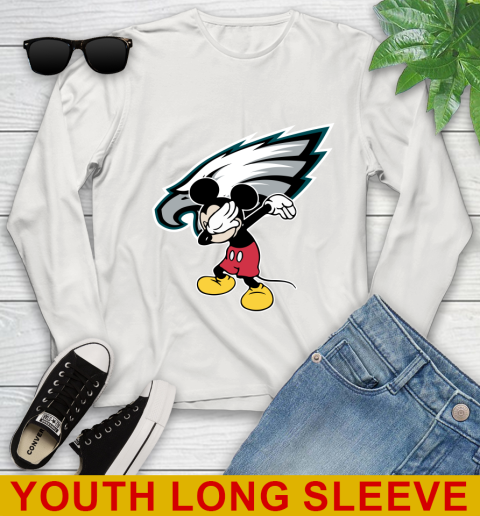 Philadelphia Eagles NFL Football Dabbing Mickey Disney Sports Youth Long Sleeve 12