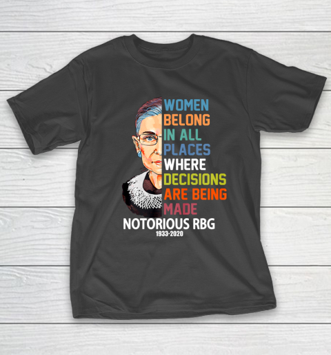 Notorious RBG 1933  2020 Women Belong In All Places Ruth Bader Ginsburg T-Shirt