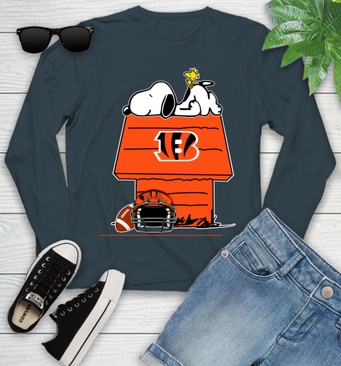 Cincinnati Bengals NFL Football Snoopy Woodstock The Peanuts Movie Youth Long Sleeve 8