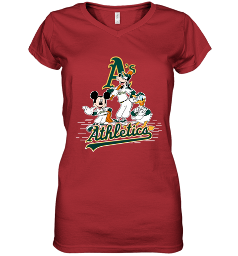 MLB Oakland Athletics Mickey Mouse Donald Duck Goofy Baseball T Shirt T- Shirt