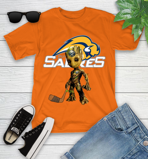 Buffalo Sabres NHL Hockey Groot Marvel Guardians Of The Galaxy Youth T-Shirt 7