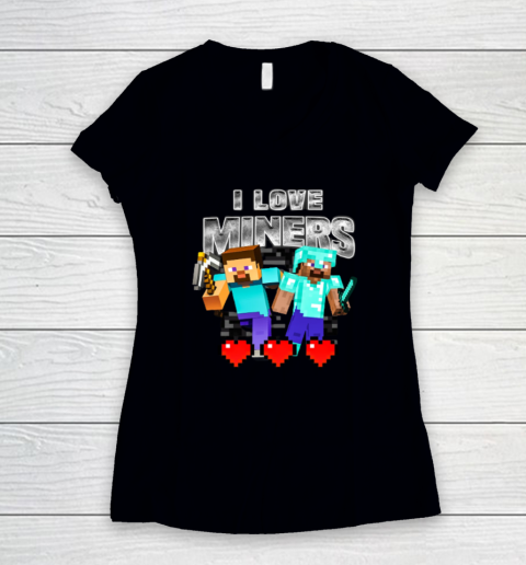 I Love Miners Women's V-Neck T-Shirt