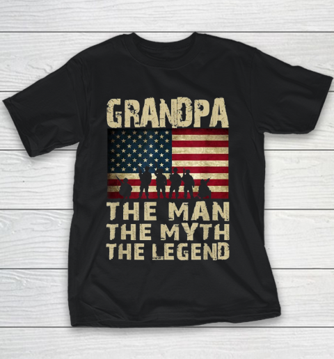 Grandpa Funny Gift Apparel  Father's Day Grandpa The Man Myth Legend Youth T-Shirt