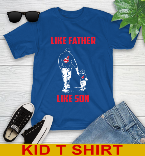 Cleveland Indians MLB Baseball Like Father Like Son Sports Youth T-Shirt 10