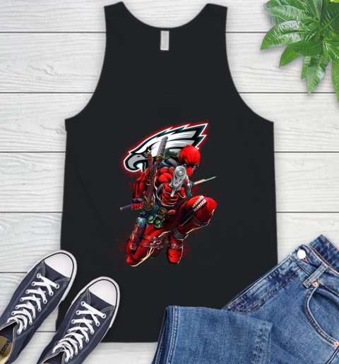 NFL Deadpool Marvel Comics Sports Football Philadelphia Eagles Tank Top 2