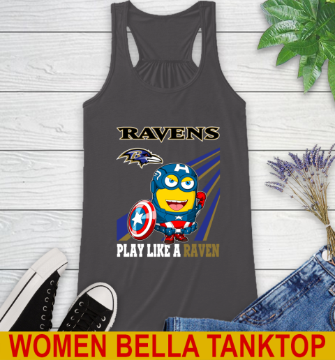 NFL Football Baltimore Ravens Captain America Marvel Avengers Minion Shirt Racerback Tank 10