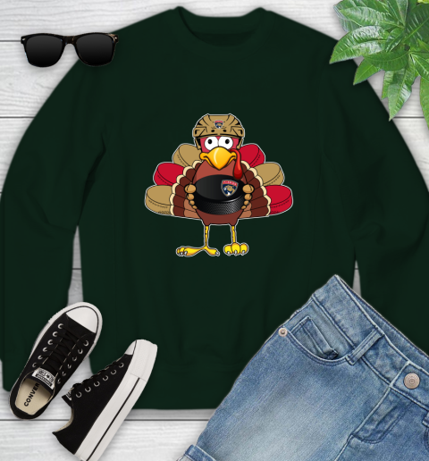 Florida Panthers Turkey Thanksgiving Day Youth Sweatshirt 10