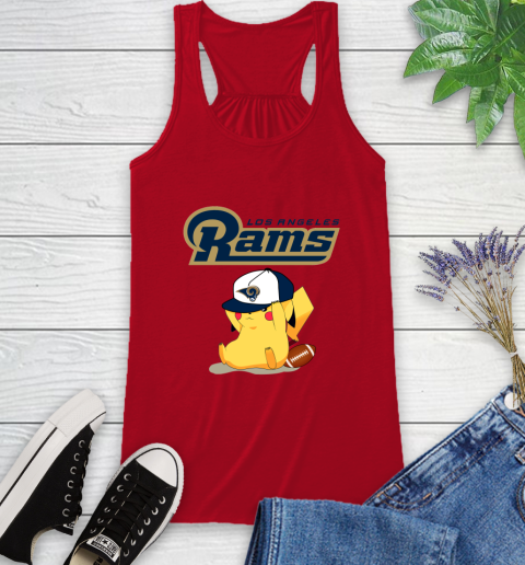 NFL Pikachu Football Sports Los Angeles Rams Racerback Tank 6