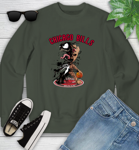NBA Chicago Bulls Basketball Venom Groot Guardians Of The Galaxy Youth Sweatshirt 10