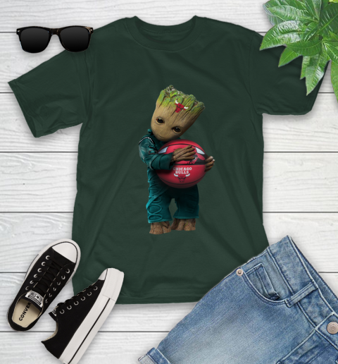 NBA Groot Guardians Of The Galaxy Basketball Sports Chicago Bulls Youth T-Shirt 5