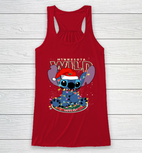 Minnesota Wild NHL Hockey noel stitch Christmas Racerback Tank 4