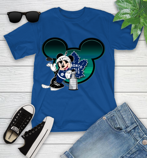 NHL Toronto Maple Leafs Stanley Cup Mickey Mouse Disney Hockey T Shirt Youth T-Shirt 9
