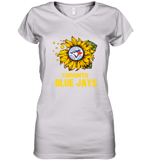 Toronto Blue Jays Sunflower Mlb Baseball Women's V-Neck T-Shirt