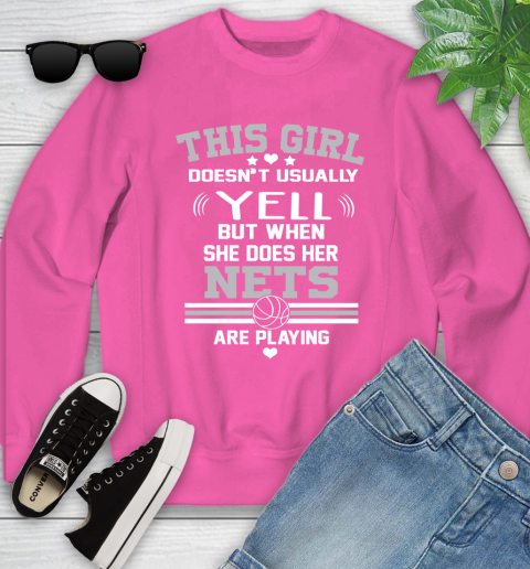 Brooklyn Nets NBA Basketball I Yell When My Team Is Playing Youth Sweatshirt 6