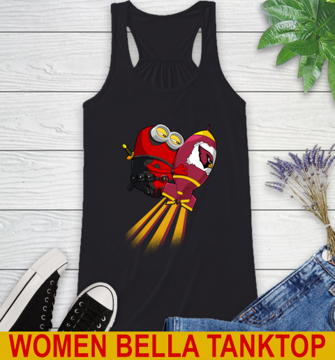NFL Football Arizona Cardinals Deadpool Minion Marvel Shirt Racerback Tank