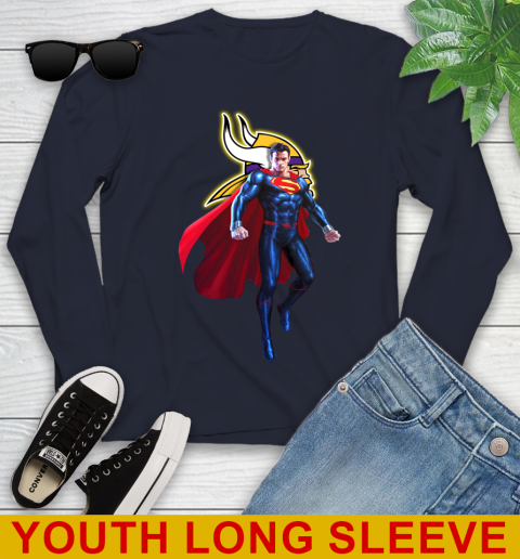 NFL Superman DC Sports Football Minnesota Vikings Youth Long Sleeve 3