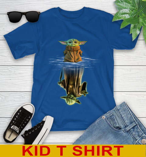Mandalorian Baby Yoda star wars water reflection Youth T-Shirt 10