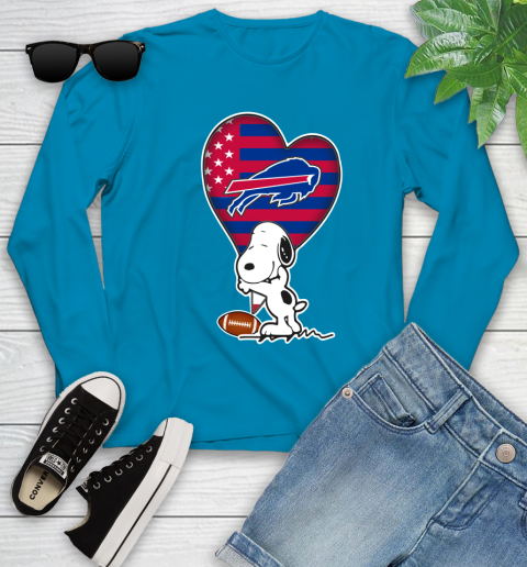 Buffalo Bills NFL Football The Peanuts Movie Adorable Snoopy Youth Long Sleeve 7