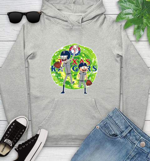 MLB Texas Rangers Rick And Morty Baseball Sports Youth Hoodie