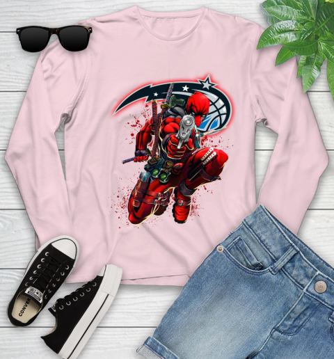 NBA Deadpool Marvel Comics Sports Basketball Orlando Magic Youth Long Sleeve 10