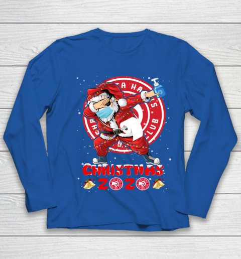 Atlanta Hawks Funny Santa Claus Dabbing Christmas 2020 NBA Youth Long Sleeve 7