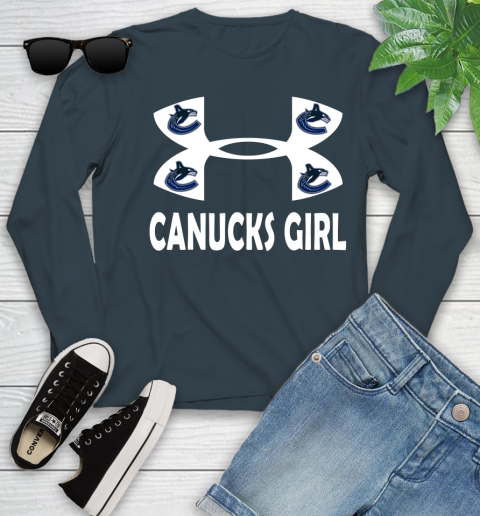 NHL Vancouver Canucks Girl Under Armour Hockey Sports Youth Long Sleeve 9