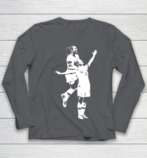 Megan Rapinoe and Alex Morgan Victory Pose  The White Stencil Youth Long Sleeve 6