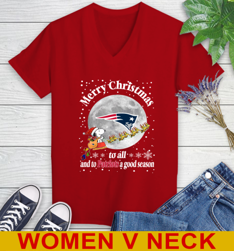 New England Patriots Merry Christmas To All And To Patriots A Good Season NFL Football Sports Women's V-Neck T-Shirt 10