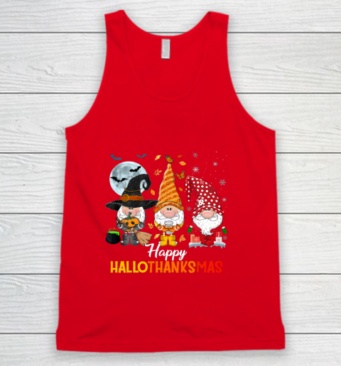 Gnomes Halloween And Merry Christmas Happy Hallothanksmas Tank Top 5