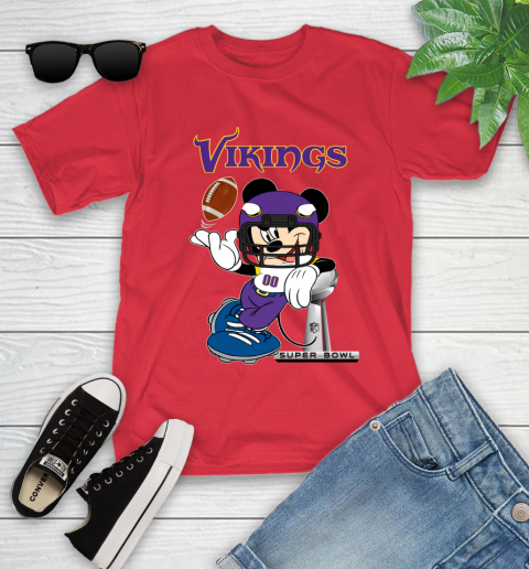 NFL Minnesota Vikings Mickey Mouse Disney Super Bowl Football T Shirt Youth T-Shirt 10