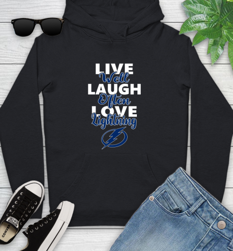 NHL Hockey Tampa Bay Lightning Live Well Laugh Often Love Shirt Youth Hoodie
