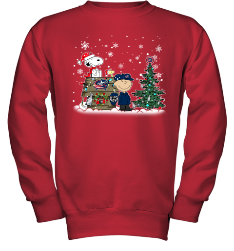 NHL Columbus Blue Jackets Snoopy Charlie Brown Woodstock Christmas Stanley Cup Hockey T Shirt zYtrR7AG8DN youth sweatshirt 47 95 151514 front red